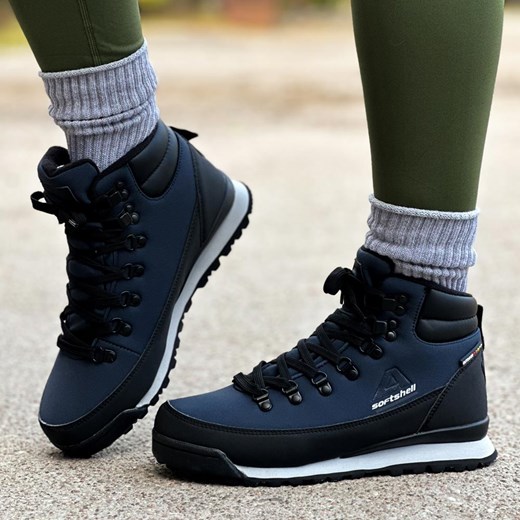 Granatowe zimowe śniegowce damskie z membraną American Club Softshell ze sklepu suzana.pl w kategorii Śniegowce damskie - zdjęcie 187623109