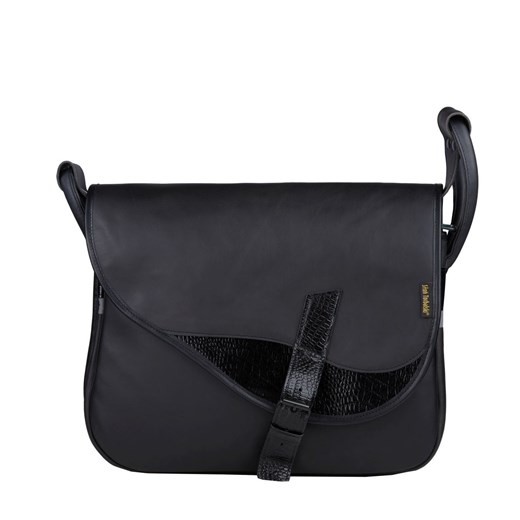 czarna torebka damska skórzana listonoszka na ramię Freshman ze sklepu Słoń Torbalski w kategorii Listonoszki - zdjęcie 187623156