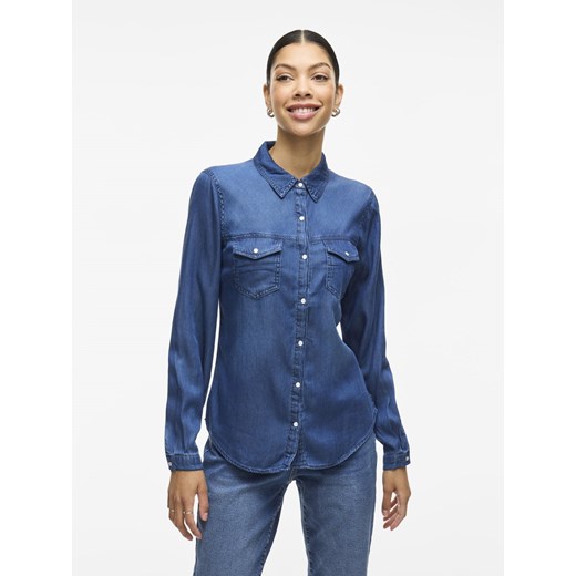 Vila Damska koszula jeansowa Kobiety Bawełna denim jednolity Vila S vangraaf