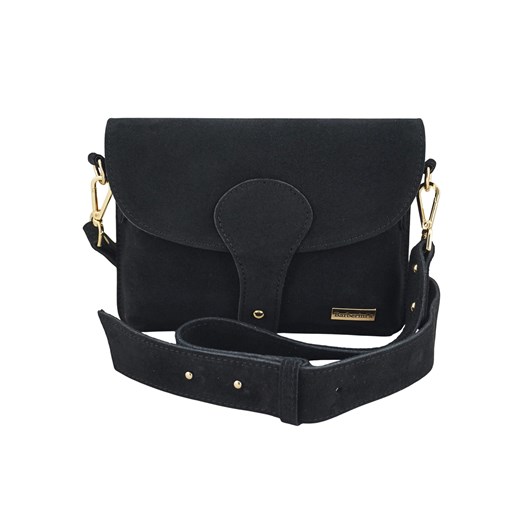 Zamszowa listonoszka na szerokim pasku - Czarna ze sklepu butyolivier w kategorii Listonoszki - zdjęcie 187623889