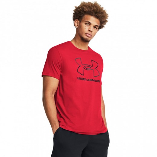 Męski t-shirt z nadrukiem Under Armour UA Foundation Short Sleeve - czerwony ze sklepu Sportstylestory.com w kategorii T-shirty męskie - zdjęcie 187625745