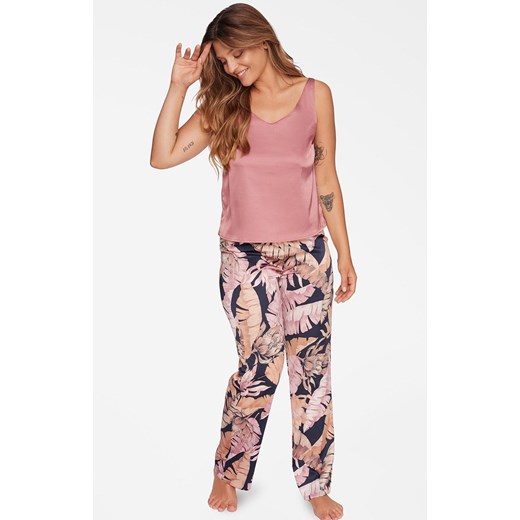 Piżama z szerokimi ramiączkami i długimi nogawkami Ciao 40202-34X, Kolor różowy-wzór, Rozmiar XS, Esotiq ze sklepu Intymna w kategorii Piżamy damskie - zdjęcie 187626158