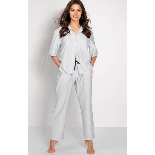 Rozpinana piżama damska Alessia, Kolor szary, Rozmiar S, Momenti per me ze sklepu Intymna w kategorii Piżamy damskie - zdjęcie 187626169