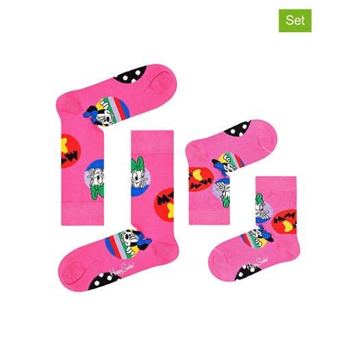 Happy Socks Skarpety (2 pary) &quot;Daisy &amp; Minnie dot&quot; w kolorze różowym ze sklepu Limango Polska w kategorii Skarpetki dziecięce - zdjęcie 187626526