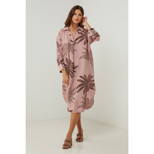 Lin Passion Lniana sukienka w kolorze jasnoróżowo-brązowym ze sklepu Limango Polska w kategorii Sukienki - zdjęcie 187627158