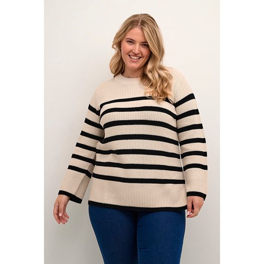 KAFFE curve Sweter w kolorze czarno-beżowym ze sklepu Limango Polska w kategorii Swetry damskie - zdjęcie 187627276