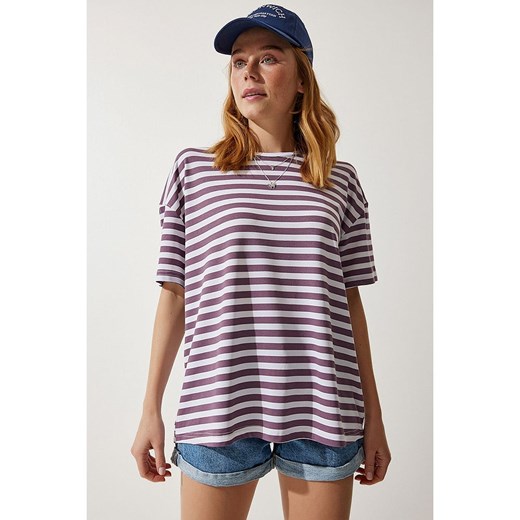 Happiness Istanbul Koszulka w kolorze biało-fioletowym Happiness Istanbul S/M Limango Polska okazyjna cena