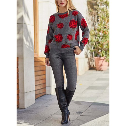 LA Angels Sweter w kolorze szaro-czerwonym ze sklepu Limango Polska w kategorii Swetry damskie - zdjęcie 187628856