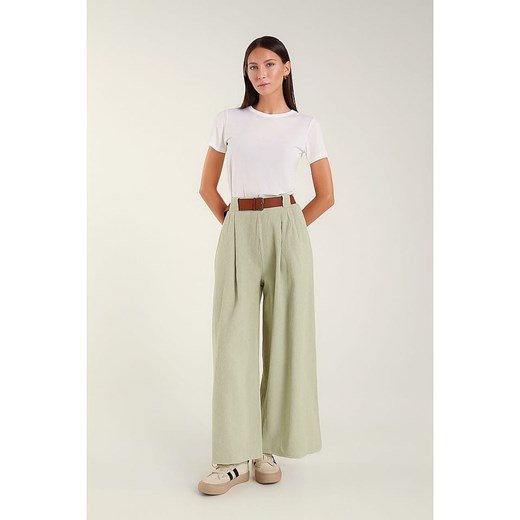 Tamba Kuloty w kolorze zielonym ze sztruksu babycord ze sklepu Limango Polska w kategorii Spodnie damskie - zdjęcie 187629437