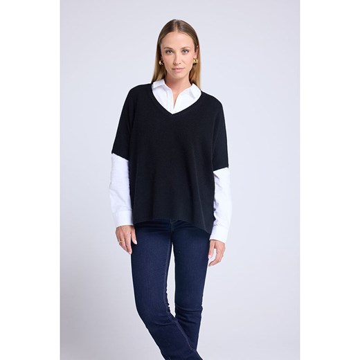 Maison Héritage Cashmere Kaszmirowy sweter w kolorze czarnym Maison Héritage Cashmere S/M Limango Polska wyprzedaż