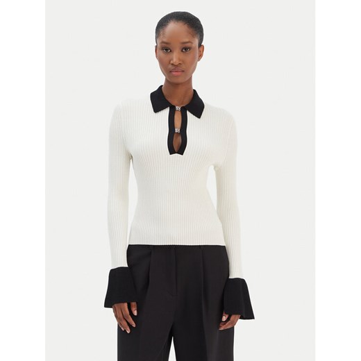 HUGO Sweter Sharro 50542608 Beżowy Slim Fit ze sklepu MODIVO w kategorii Swetry damskie - zdjęcie 187630127