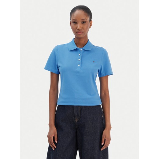 Tommy Hilfiger Polo 1985 WW0WW43225 Niebieski Slim Fit ze sklepu MODIVO w kategorii Bluzki damskie - zdjęcie 187630136