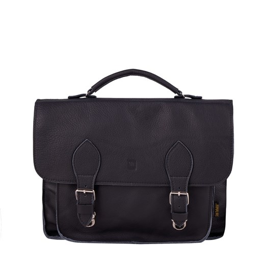 czarna torba skórzana na ramię i do ręki listonoszka Dalia ze sklepu Słoń Torbalski w kategorii Torby męskie - zdjęcie 187630427