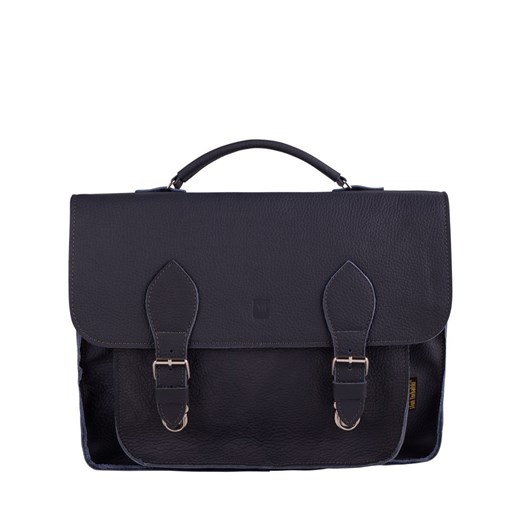 popielata torba skórzana na ramię i do ręki listonoszka Dalia ze sklepu Słoń Torbalski w kategorii Torby męskie - zdjęcie 187630429