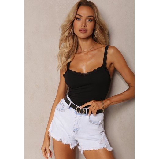 Czarny Top Bawełniany Tryphelaia ze sklepu renee.pl w kategorii Bluzki damskie - zdjęcie 187630689