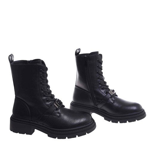 Czarne ocieplane botki trapery /K3-3 18532 W384/ 40 Pantofelek24.pl