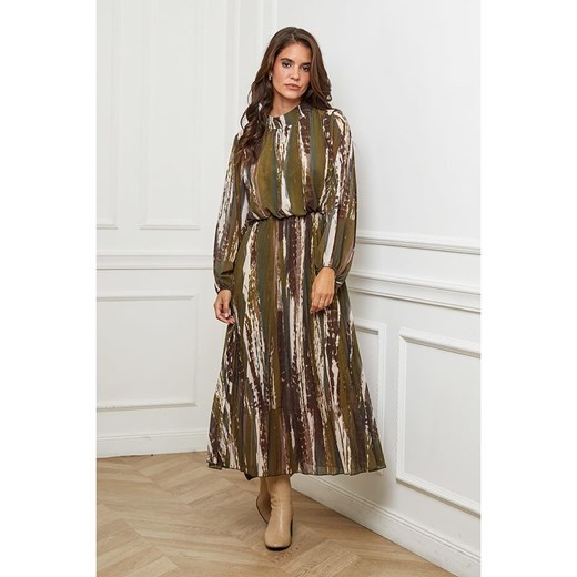 L&apos;armoire de Suzette Sukienka w kolorze zielono-brązowo-kremowym L'armoire De Suzette 38/40 okazyjna cena Limango Polska