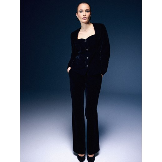 Mohito - Welurowe spodnie - czarny ze sklepu Mohito w kategorii Spodnie damskie - zdjęcie 187631405