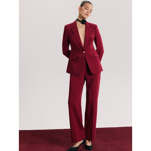 Mohito - Eleganckie bordowe spodnie - kasztanowy ze sklepu Mohito w kategorii Spodnie damskie - zdjęcie 187631445