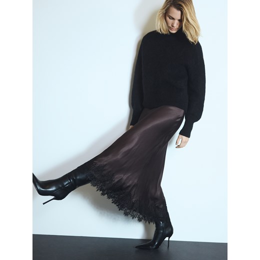 Reserved - Spódnica z wiskozy - ciemnobrązowy ze sklepu Reserved w kategorii Spódnice - zdjęcie 187631689