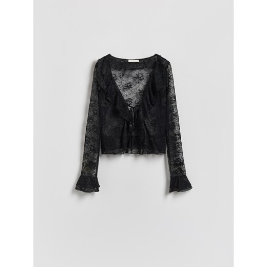 Reserved - Koronkowa bluzka - czarny ze sklepu Reserved w kategorii Bluzki damskie - zdjęcie 187631755