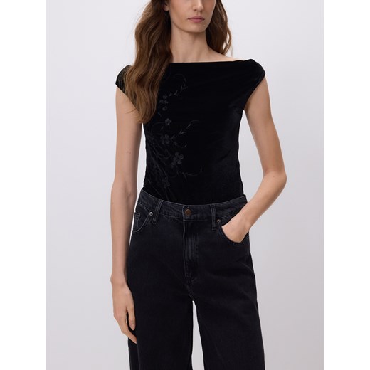 Reserved - Welurowe body - czarny ze sklepu Reserved w kategorii Body damskie - zdjęcie 187631758