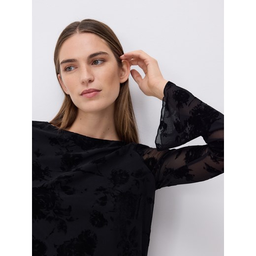 Reserved - Sukienka mini w kwiaty - czarny Reserved M Reserved
