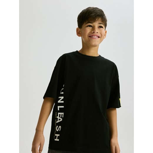 Reserved - Bawełniany t-shirt - czarny ze sklepu Reserved w kategorii T-shirty chłopięce - zdjęcie 187631787