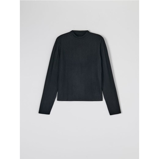 Sinsay - Koszulka ze stójką - czarny Sinsay S Sinsay