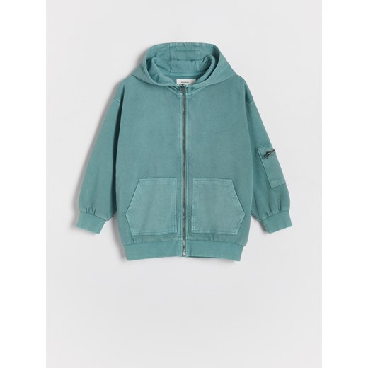 Reserved - Bluza oversize z kapturem - morski ze sklepu Reserved w kategorii Bluzy chłopięce - zdjęcie 187632259