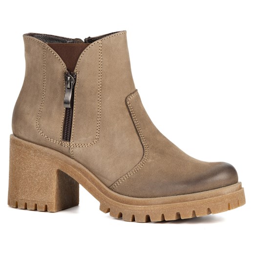 Olivier Peyton – botki skórzane na stabilnym obcasie 6,5 cm polskie obuwie naturalna skóra ze sklepu butyolivier w kategorii Botki - zdjęcie 187632487