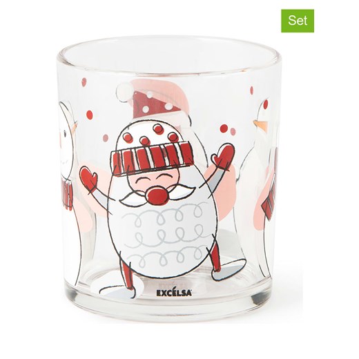 Trendy Kitchen by EXCÉLSA Szklanki (3 szt.) &quot;Snowman&quot; w kolorze biało-czerwonym - 250 ml ze sklepu Limango Polska w kategorii Naczynia - zdjęcie 187632608