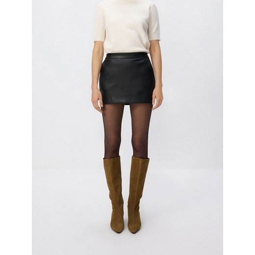 Reserved - Spódnico-szorty z imitacji skóry - czarny ze sklepu Reserved w kategorii Spódnice - zdjęcie 187633008