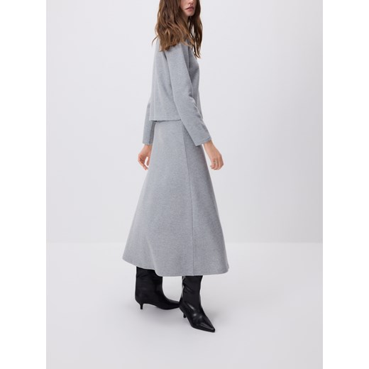 Reserved - Dzianinowa spódnica midi - ciemnoszary ze sklepu Reserved w kategorii Spódnice - zdjęcie 187633289
