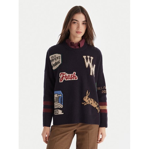 Weekend Max Mara Sweter Pavidi 2525366262 Granatowy Oversize ze sklepu MODIVO w kategorii Swetry damskie - zdjęcie 187633498