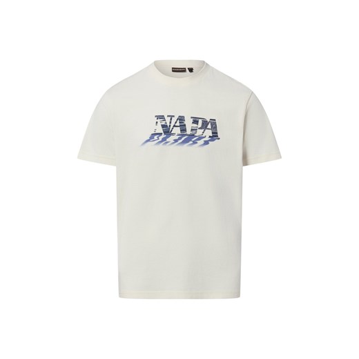 Napapijri Koszulka męska - Lodestar Mężczyźni Bawełna écru nadruk ze sklepu vangraaf w kategorii T-shirty męskie - zdjęcie 187633787