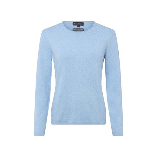 Franco Callegari Damski sweter z dzianiny z zawartością kaszmiru Kobiety jasnoniebieski marmurkowy ze sklepu vangraaf w kategorii Swetry damskie - zdjęcie 187633809