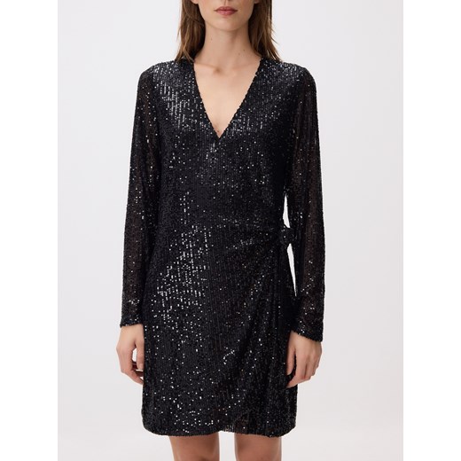 Reserved - Cekinowa sukienka mini - czarny ze sklepu Reserved w kategorii Sukienki - zdjęcie 187633926