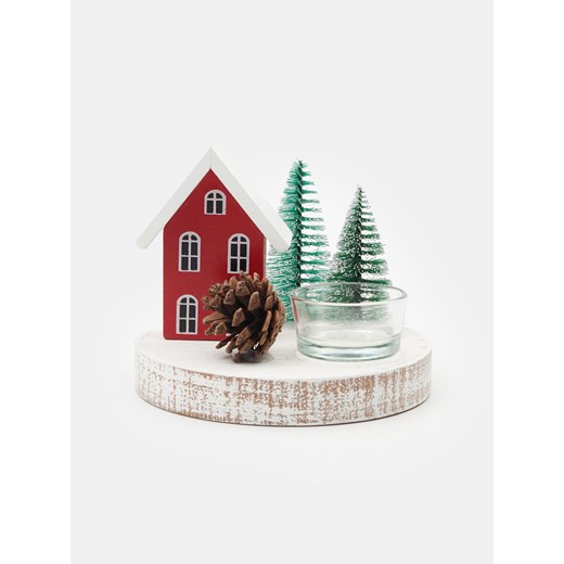 Sinsay - Świecznik świąteczny w kształcie domku - czerwony Sinsay One Size Sinsay