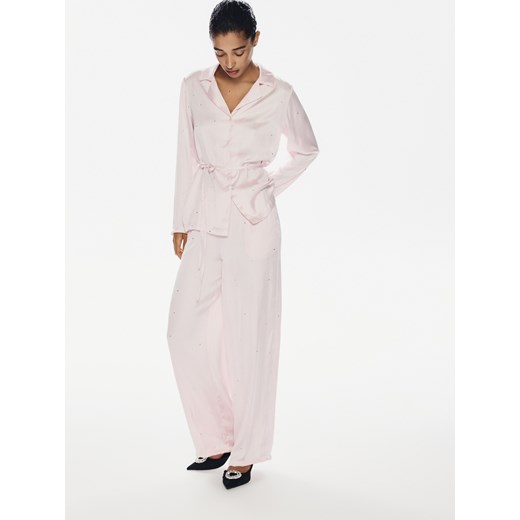 Reserved - Spodnie ze strasem - pastelowy róż Reserved L Reserved