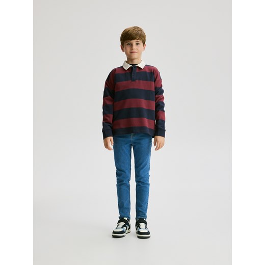 Reserved - Longsleeve polo w paski - granatowy ze sklepu Reserved w kategorii T-shirty chłopięce - zdjęcie 187635876