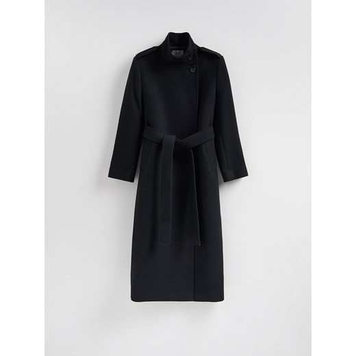 Reserved - Płaszcz z dodatkiem wełny - czarny ze sklepu Reserved w kategorii Płaszcze damskie - zdjęcie 187635936