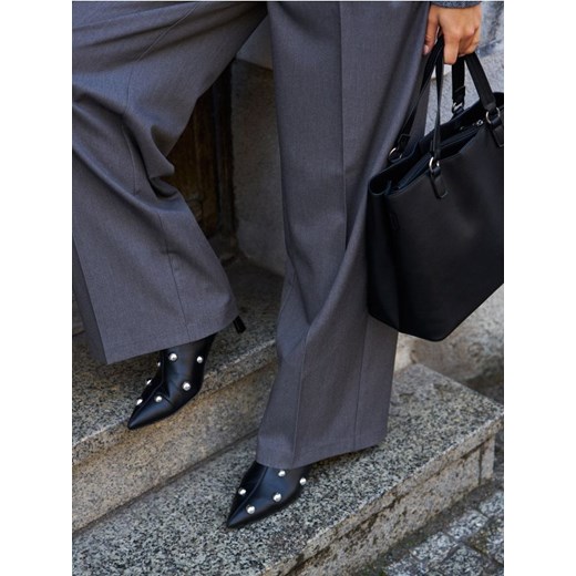 Sinsay - Botki z imitacji skóry - czarny ze sklepu Sinsay w kategorii Botki - zdjęcie 187636686