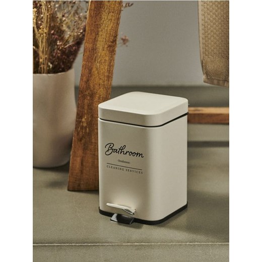 Sinsay - Kosz na śmieci - kremowy ze sklepu Sinsay w kategorii Kosze na śmieci - zdjęcie 187636707