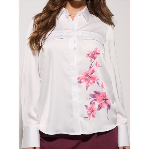 Sinsay - Satynowa koszula z kieszeniami - różowy ze sklepu Sinsay w kategorii Koszule damskie - zdjęcie 187636728