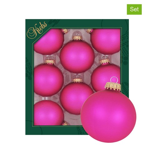 Krebs Glas Lauscha Bombki (7 szt.) w kolorze różowym ze sklepu Limango Polska w kategorii Dekoracje bożonarodzeniowe - zdjęcie 187636916