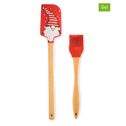 Trendy Kitchen by EXCÉLSA 2-częściowy zestaw &quot;Gnomo&quot; w kolorze czerwono-jasnobrązowym do pieczenia ze sklepu Limango Polska w kategorii Akcesoria do pieczenia - zdjęcie 187637006