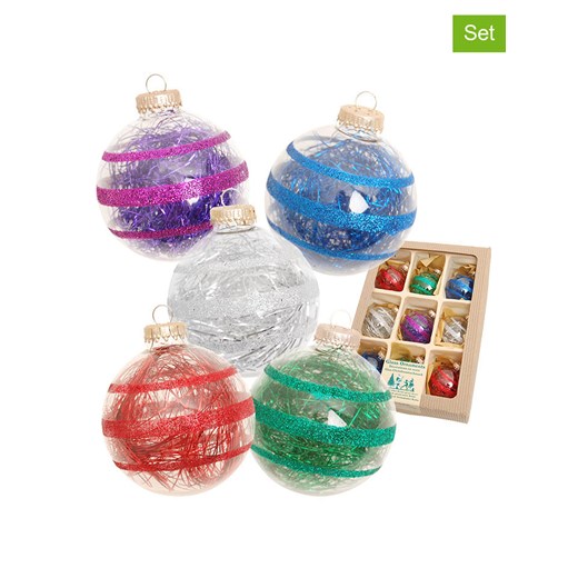 Krebs Glas Lauscha Bombki (9 szt.) w różnych kolorach - Ø 7 cm ze sklepu Limango Polska w kategorii Dekoracje bożonarodzeniowe - zdjęcie 187637448
