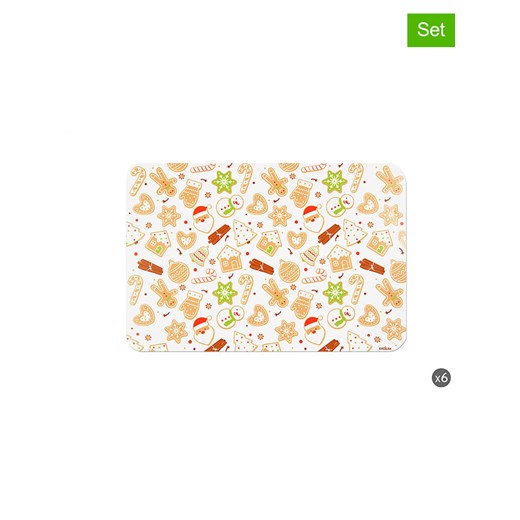 Trendy Kitchen by EXCÉLSA Podkładki stołowe (6 szt.) w kolorze jasnobrązowym - 43,5 x 29 cm ze sklepu Limango Polska w kategorii Podkładki na stół - zdjęcie 187637477