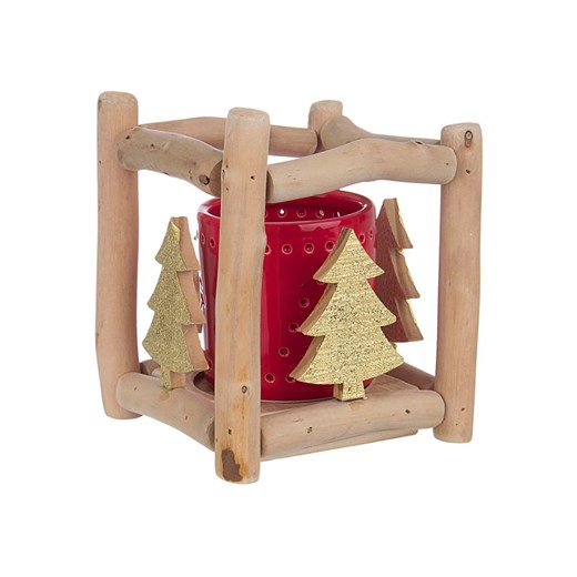 Bizzotto Świecznik &quot;Asya&quot; w kolorze jasnobrązowo-czerwonym - 12 x 14,5 x 12 cm ze sklepu Limango Polska w kategorii Świeczniki - zdjęcie 187637585